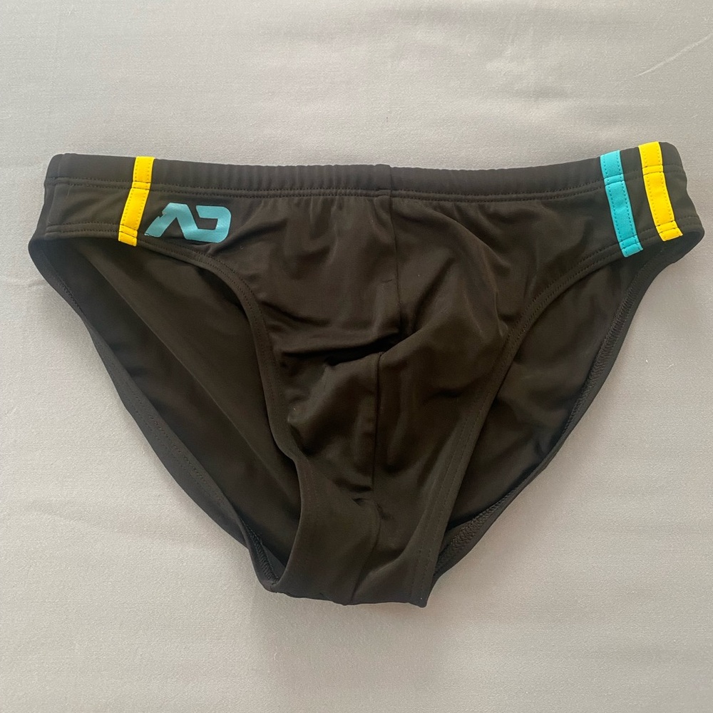 Addicted Black with Neon Accents Swim Brief